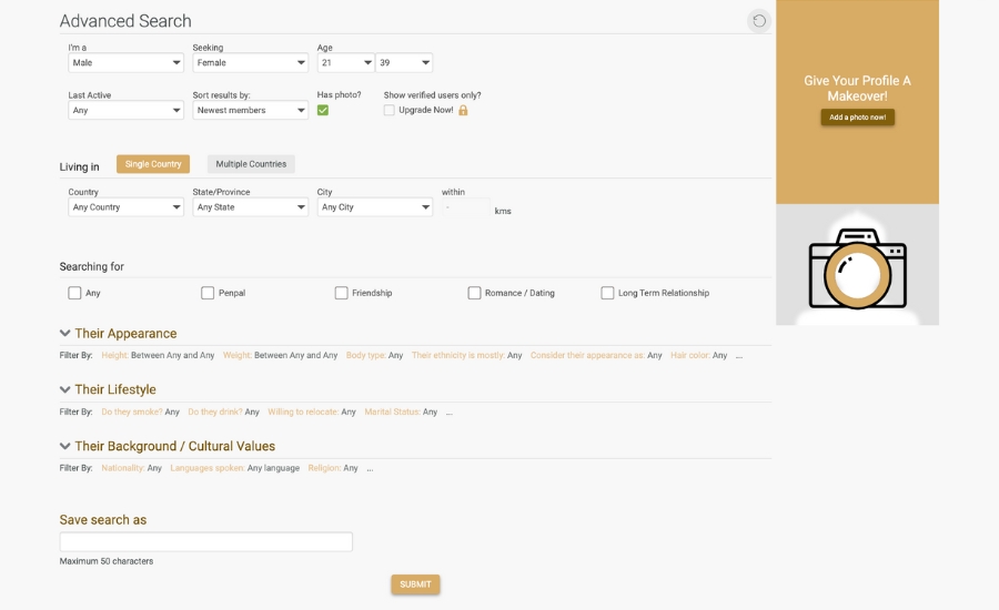 elitecupid advanced search